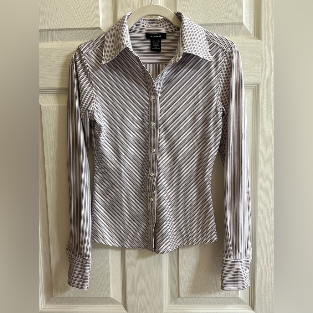 Express XS Fitted Striped Blouse